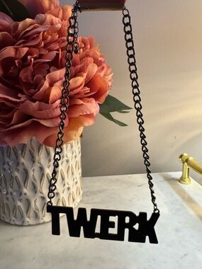 Arizona Jean Company Black TWERK Pendant Necklace